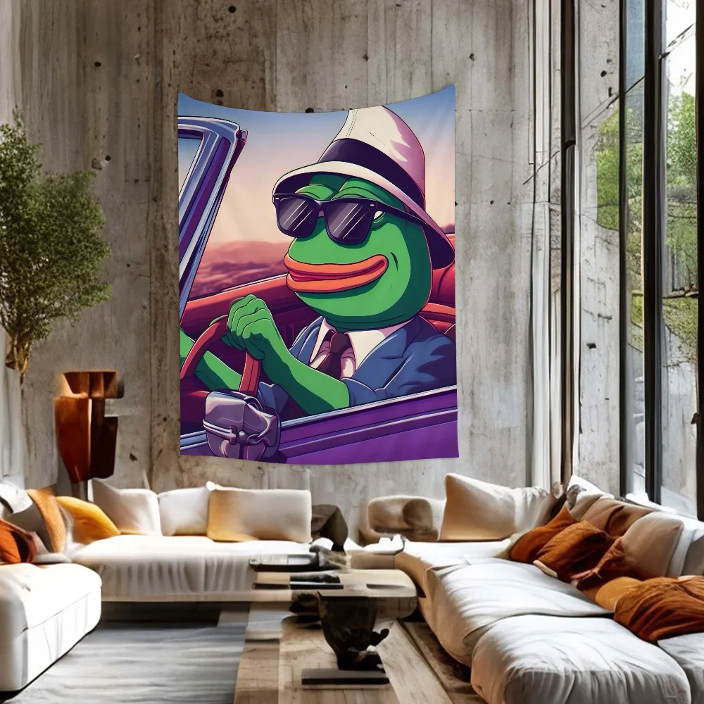 

Sad Frog Pepe Colorful Tapestry Wall Hanging Hanging Tarot Hippie Wall Rugs Dorm Home Decor