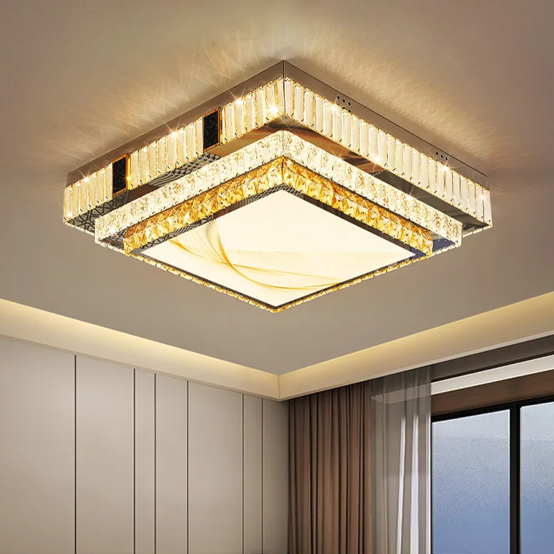 Imagem -05 - Luz de Teto Led Dourada para Decoração Doméstica Luminária Moderna Brilho Cristalino Sala de Estar e Quarto Novo Design k9