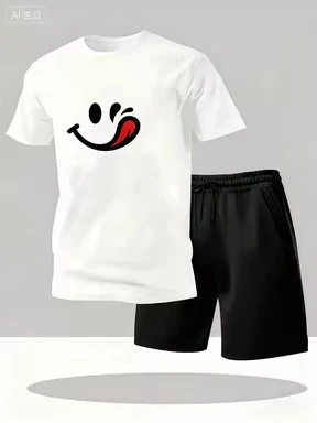 

Men's 2026 Summer New Fashion The Quick-drying Set Is A 2-piece Short Set with Printed Patterns Suitable for Sports and Running