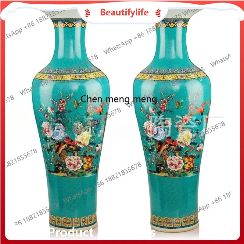 

Ceramic crafts, yellow, floor-to-ceiling vase, interior decoration H