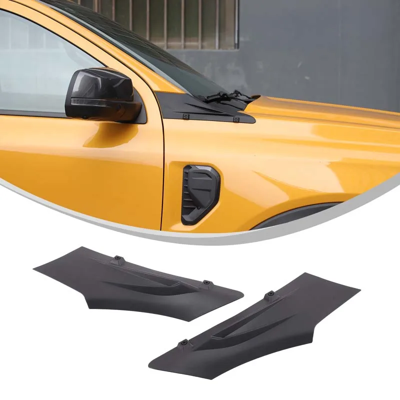 

ABS Black Car Cowl Body Armor Outer Engine Hood Cowling Cover Guard For Ford Ranger 2023 2024 2025 Exterior Accessories