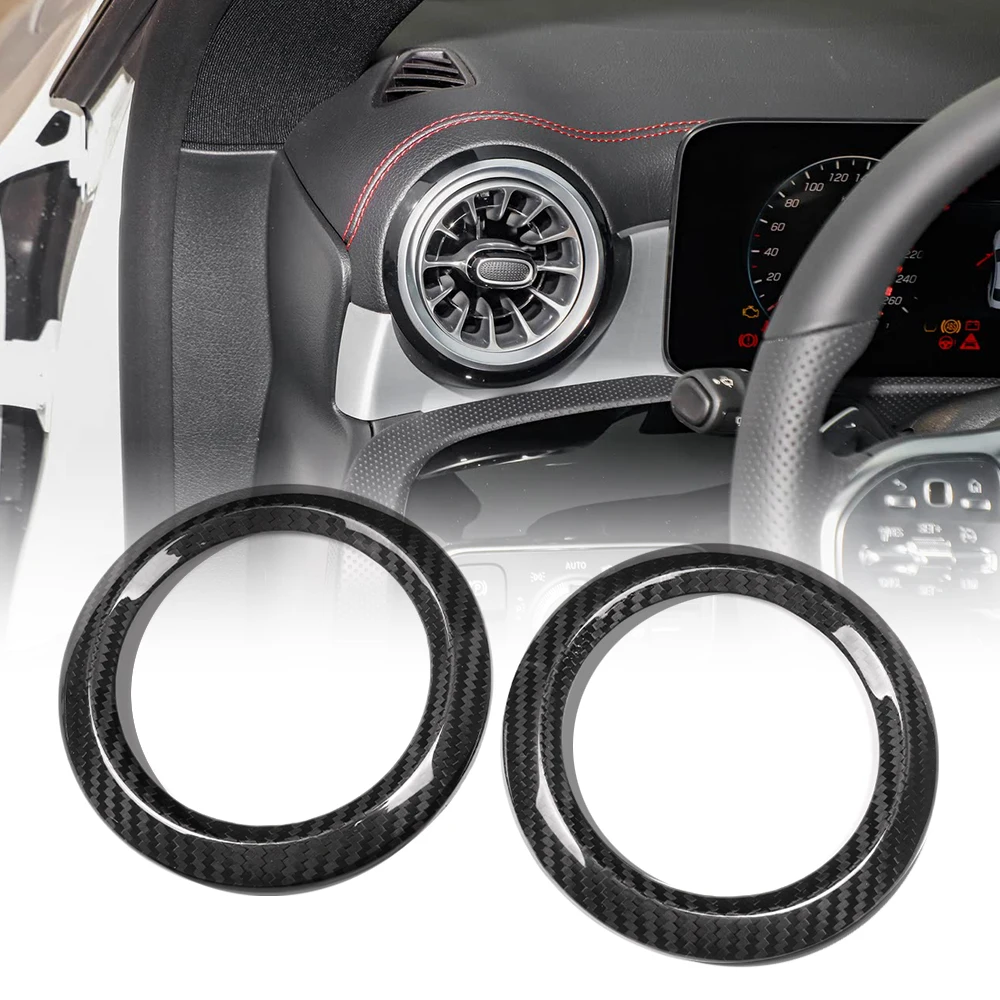 

For Mercedes Benz A B CLA Class W177 W247 C118 2019-25 Carbon Car Interior Center Side Air Vent Ring Cover Trim Car Accessories