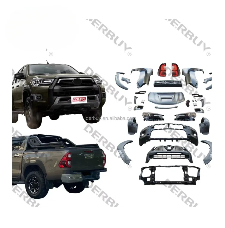 

4x4 Offroad Body Kits for 2006-2015 Hilux Vigo Upgrade to 2021 Hilux Rocco for Truck Pickup Exterior Design