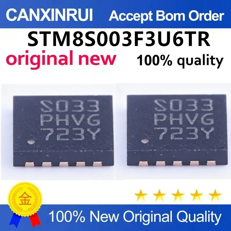 （5pcs-10pcs）Original genuine STM8S003F3U6TR UFQFPN20 16MHz/8KB flash memory/8-bit microcontroller