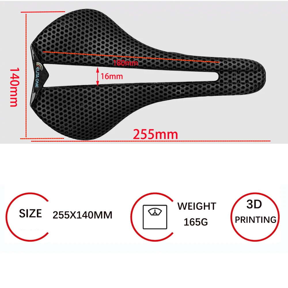 ELITAONE 3D-gedruckter Fahrradsattel aus Vollcarbon, ultraleichtes Fahrradsitzkissen für Rennräder und Mountainbikes, MTB-Sitz – Detail 13
