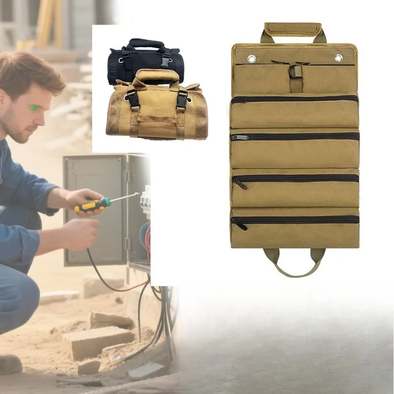 

Multi-functional Tool Kit, Portable Wear-resistant Camping Repair and Storage Bag, Multi-pocket Handheld Tool Bag, 50*35CM，1PCS