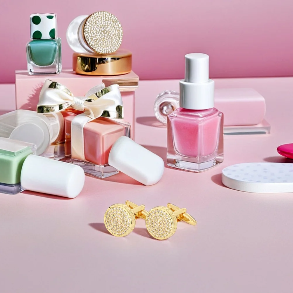 

1 Pair Men'S Cufflinks Rhinestone Shirt Button Covers For French Shirts Wedding Formal Occasion Cuff Links Mens Suit Cufflinks