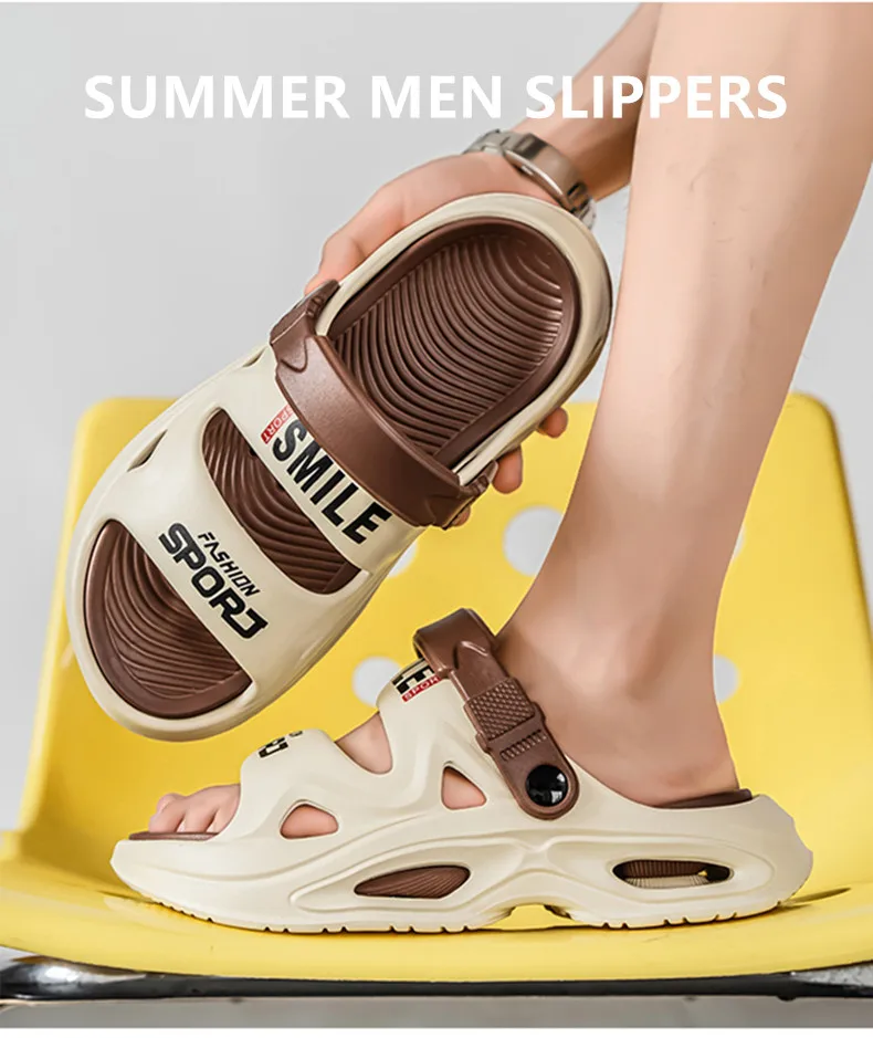 Herren-Hausschuhe, neue Sommer-EVA-Sandalen mit weicher Sohle, Plattform-Sandalen für drinnen und draußen, zum Gehen, Strandschuhe, Flip-Flops, Herrenschuhe – Detail 2