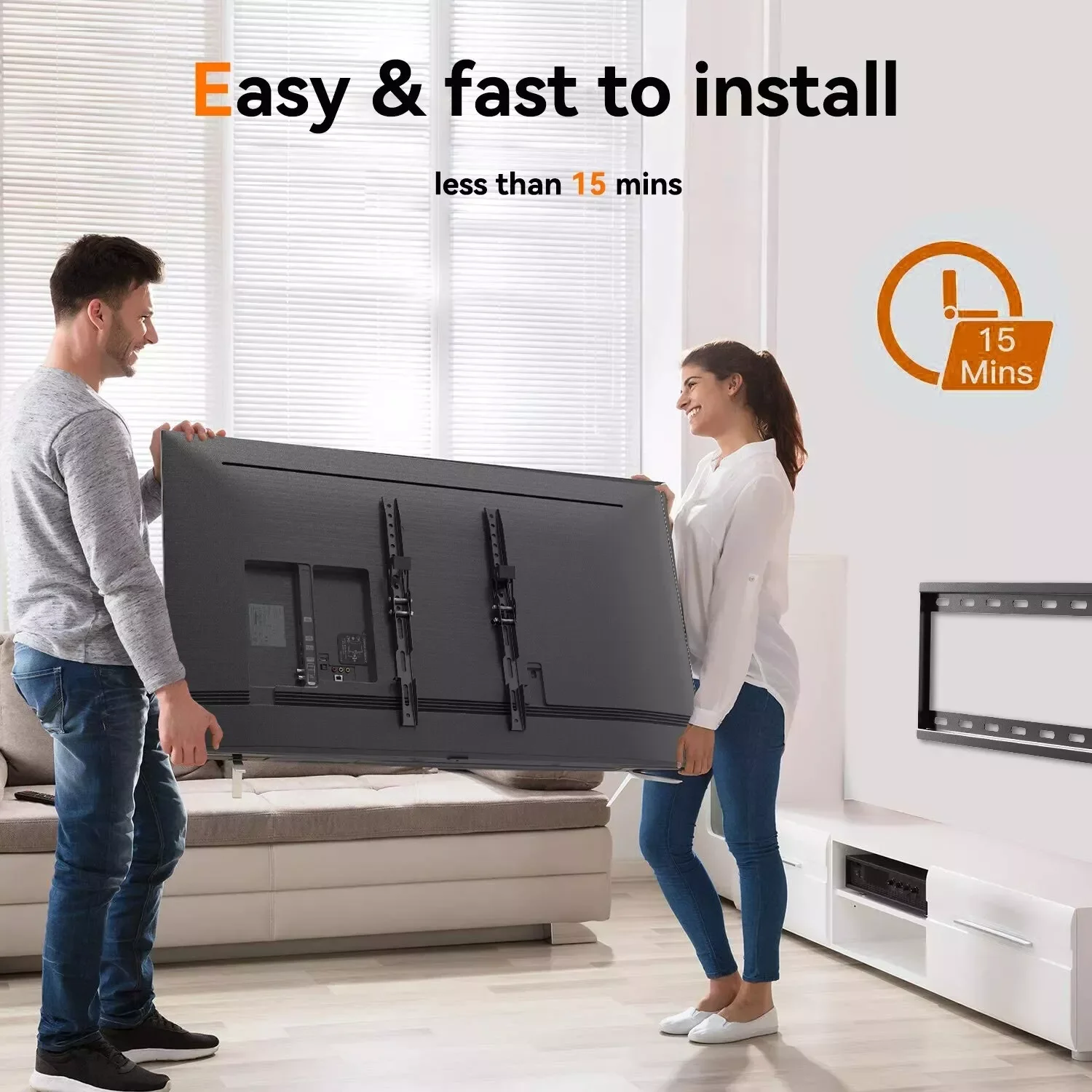 حامل شاشة مثبت على الحائط للتلفزيون الثابت، دعامة تلفزيون قابلة للتعديل مع مستوى منخفض، دعم تلفزيون مسطح، شاشة 32-70 بوصة