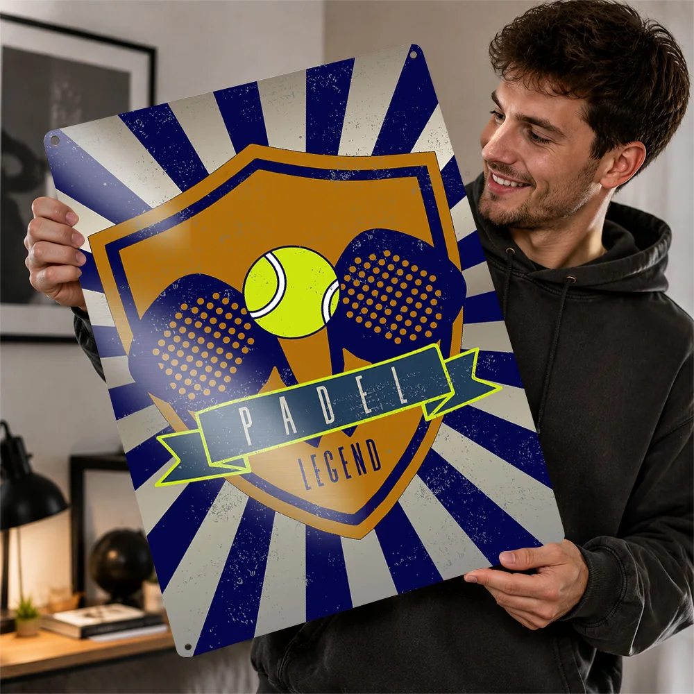 Padel Legend Sport Graphic Metal Poster Perfect Gift for Fans Lovers Personalized Wall Art Metal Sign for Room Decor Wand Deko