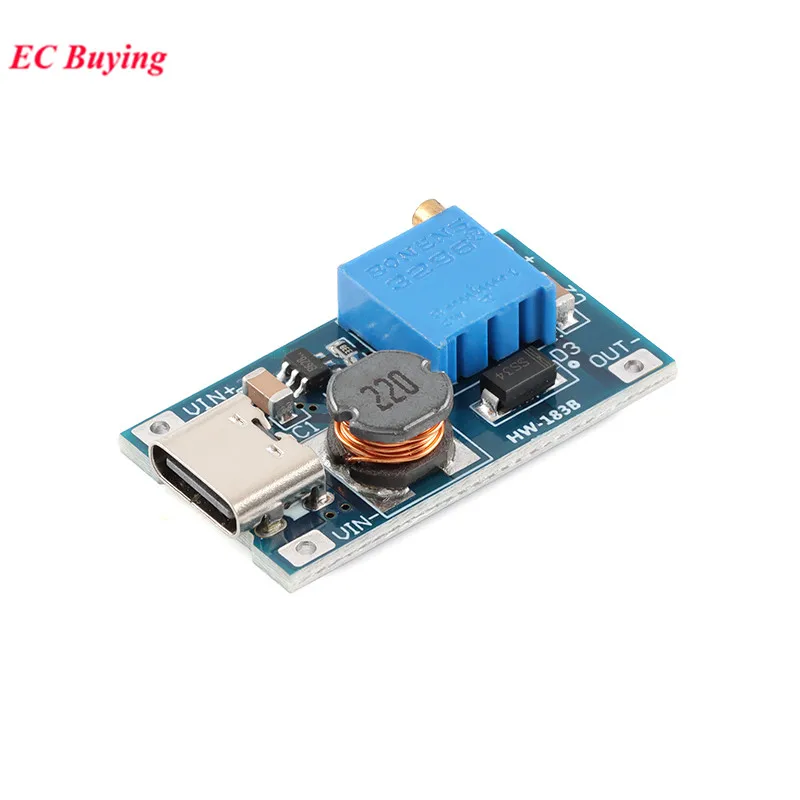1-20Pcs TYPE-C USB 2A DC-DC Booster Step-Up Power Module Input Voltage Converter Board For Car Power Bank High Power Conversion