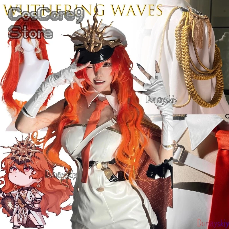 

Магазин Wuthering Waves Augusta Косплей 코스프레 의상 для женщин Фан-арт Военная форма Игра Хэллоуин Платье Женская вечеринка Хэллоуин