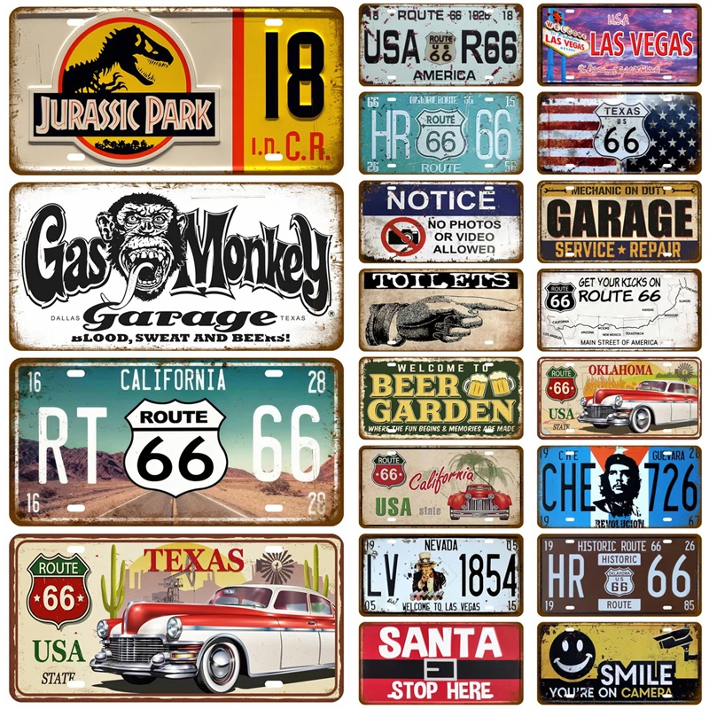 Vintage Road Guide Metal Sign Painting Plaques Poster WIFI Toile Smile Welcome TinPlate Plate Store Wall Decor Restroom Tin Sign