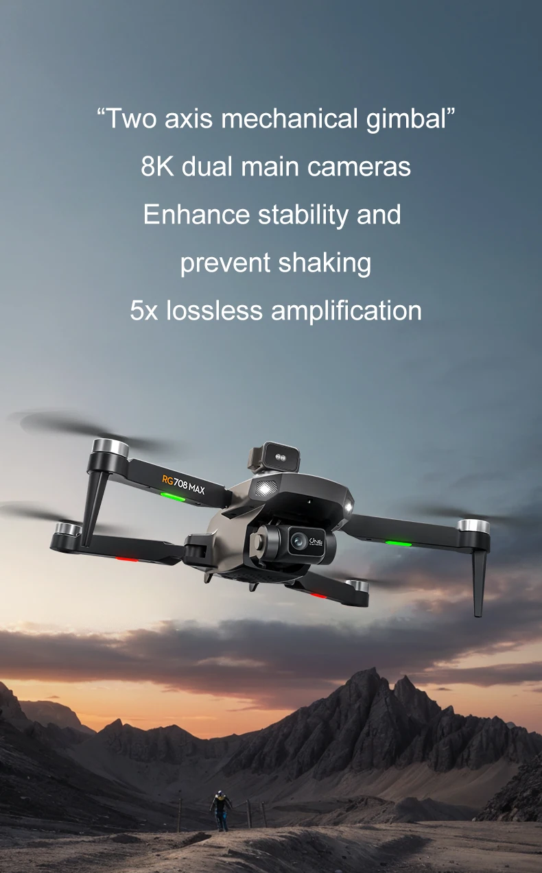 RG708MAX Drone Battery Propeller RG708 MAX RC Drone Original Accessories RG708MAX RC Dron 7.4V 3800MAH battery Blades RG708 t
