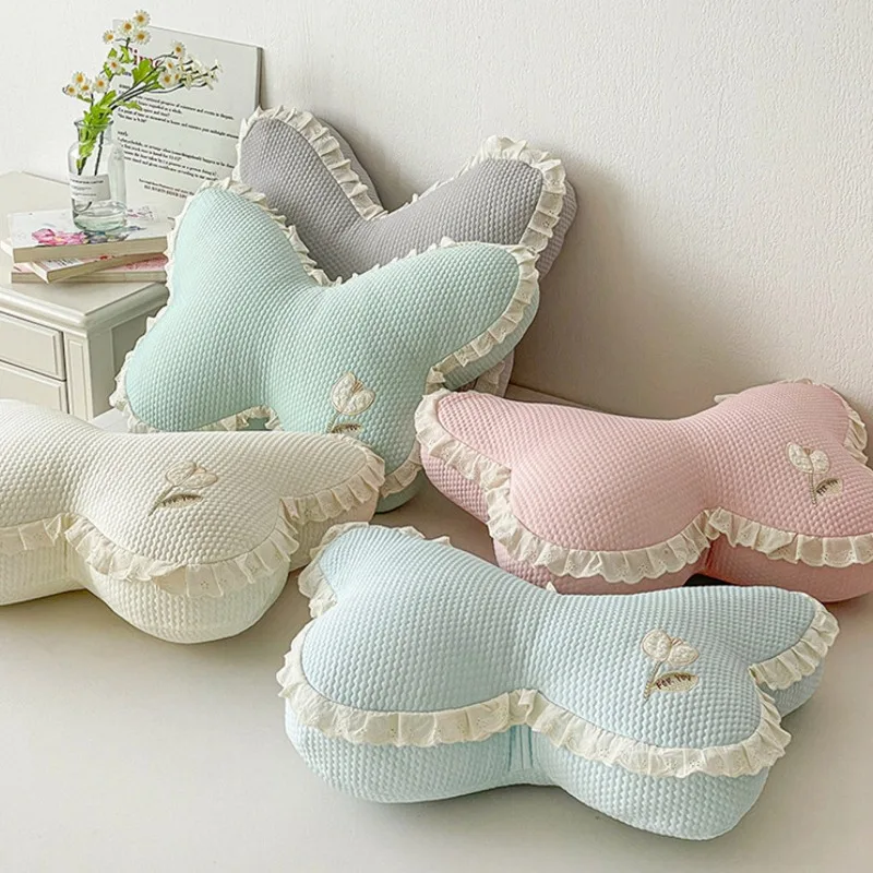 French Retro Butterfly Shaped Throw Pillow Cushion Backrest For Living Room Bedroom Sofa Bed Chair Car Office Home Decoration