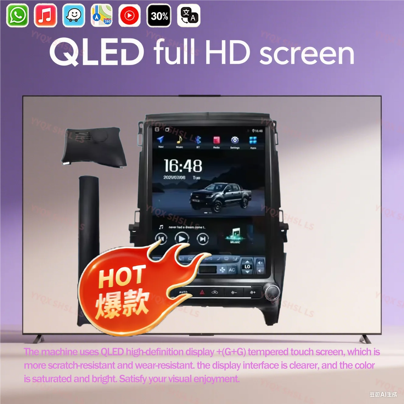 

12.3 inch Android 14 For Ford Ranger Everest 2016-2021 Car Radio Wireless Bluetooth CarPlay Multimedia Head Unit Touch Screen