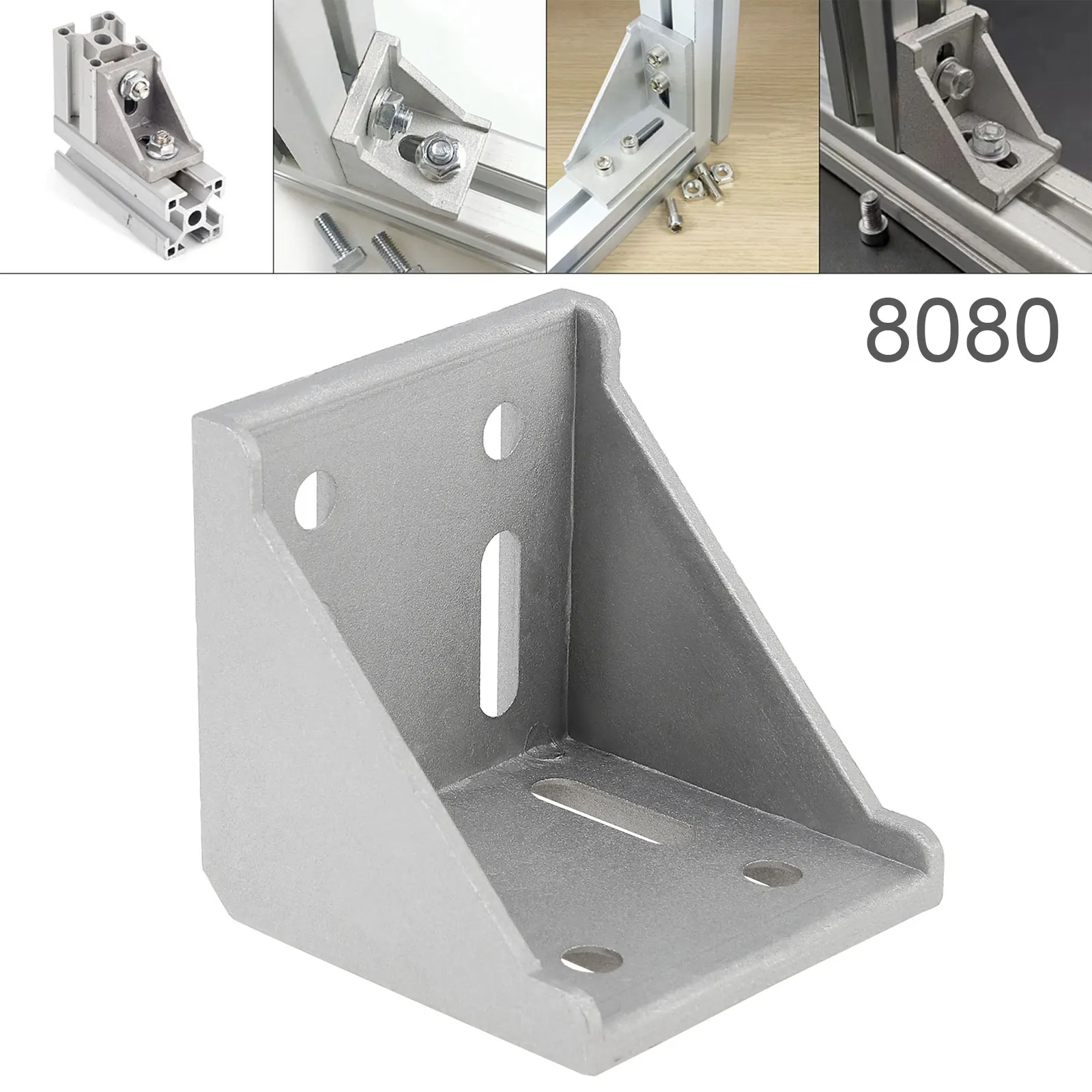 8080 Aluminum Corner L Shaped Right Angle Support Connector Extrusion Industrial Aluminum Profile
