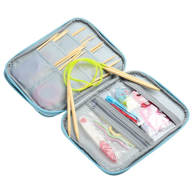 BAAG-3X Empty Knitting Needles Case Travel Storage Organizer Storage Bag For Circular Knitting Needles And Accessories Bag