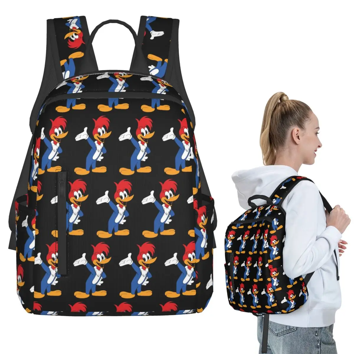 

Woody Woodpecker Backpack Student BookBag Kids School Bag Computer Shoulder Bags Boys Girls