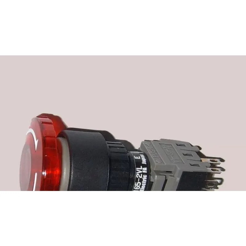 For Fuji emergency stop button mushroom head rotary reset red light control switch AH165-2VL E 28V