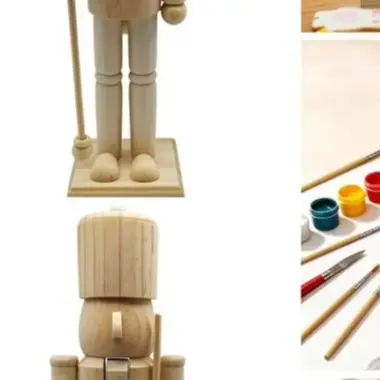 15 Inch Wooden Unpainted For nutcracker Figure for Craft Painting Christmas Decor DIY Festive Home Office for project