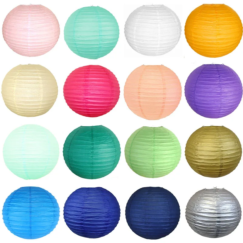 1pcs Mix Size Chinese Round Paper Lanterns for Wedding Party Home Hanging Decoration lamps round wedding paper lantern Holiday