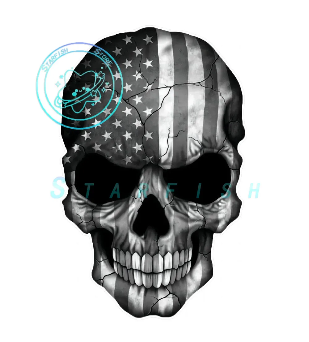 

Skull American Flag Car Truck Marine Corps Pattern Sticker PVC Material Waterproof and Sunscreen Spray Coating Technology