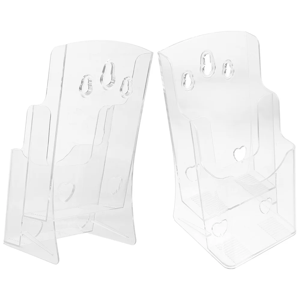

2pcs WallMounted Storage Rack Clear Magazine Holder Office File Rack Document Organizer Transparent Brochure Shelf Storage Box