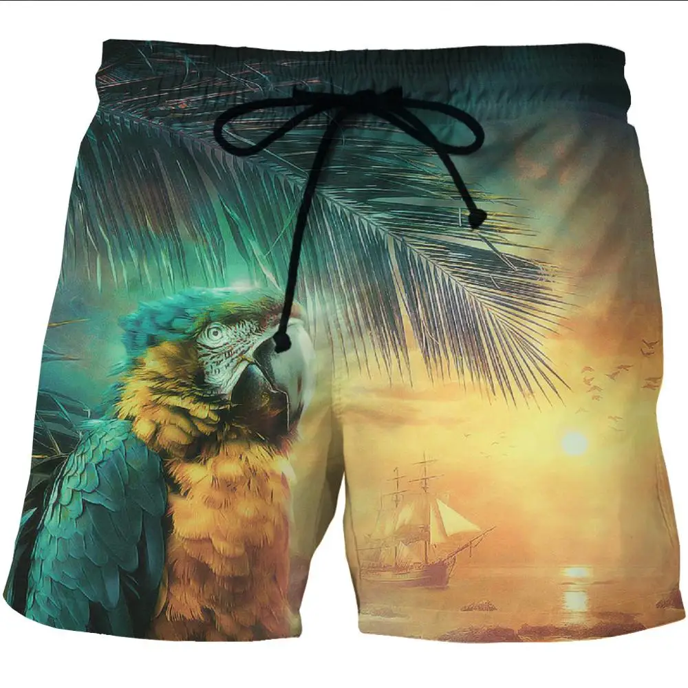 Summer Man's Beach Shorts S-6XL Gym Sports Short Pant Animal 3D Print Galaxy Loose Surfing Shorts Quick Dry Surf Board Swimsuit