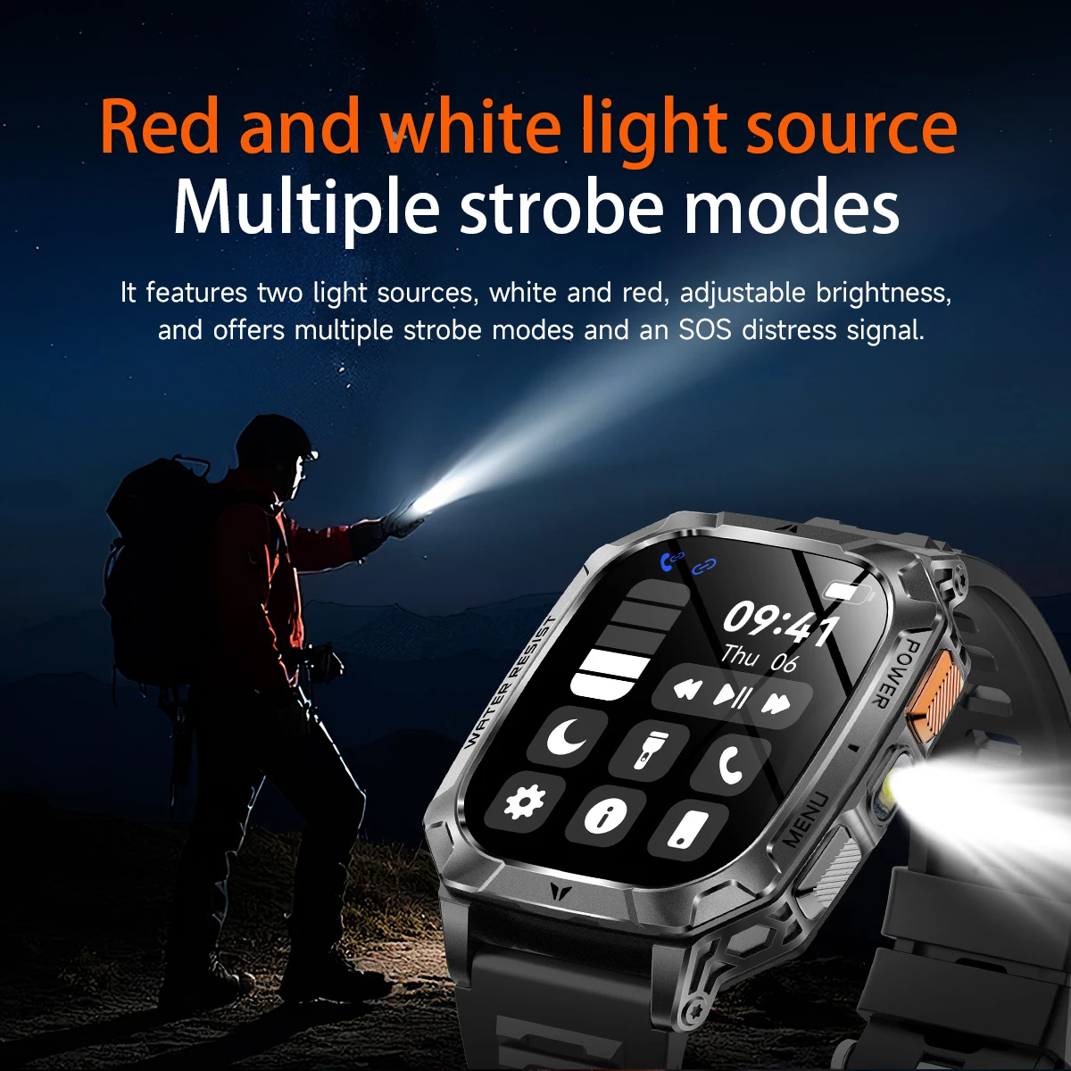 Lige Militärische Herren Smartwatch Mit Gesundheitsmonitor_voghion.com