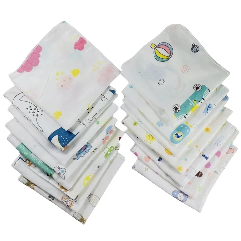 Baby Square Gauze Towel 100% Cotton Gauze Newborn Baby Face Hand Bath Bib Feeding Scarf 20x20cm 5PC Baby Bath Hand Towel Bath