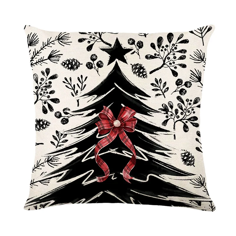 Funda de cojín navideña de 45x45 سم، Funda de almohada 2026, adornos navideños para el hogar، adorno navideño، decoración