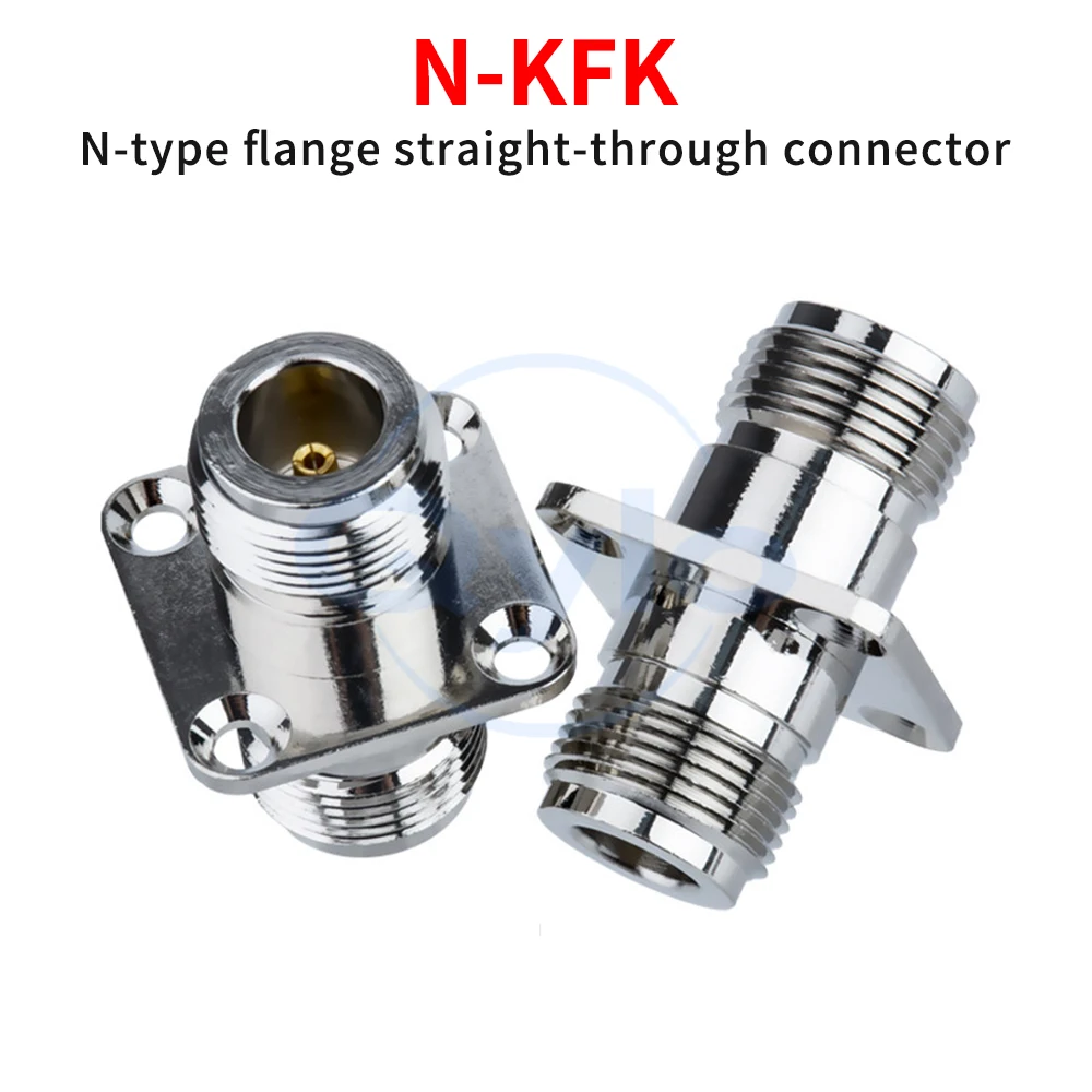 High-Frequency Adapter N-KFK N-Female to N-Female 4-Pin Female Flange Straight-Through Chassis Mounting (1 pcs)