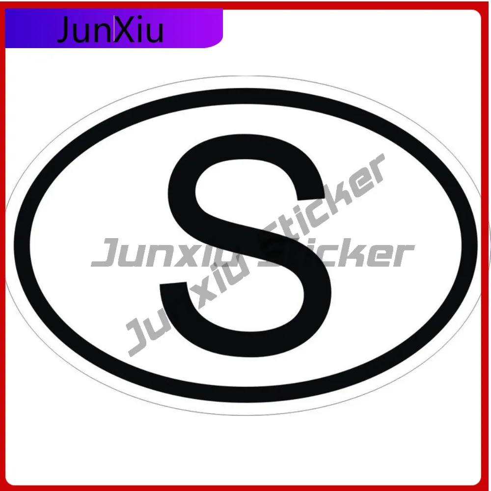 

Sweden S Country Code Oval Sticker Personality Occlusion Scratch Decorative For Bumper Laptop Book Fridge Motorcycle Helmet Tool