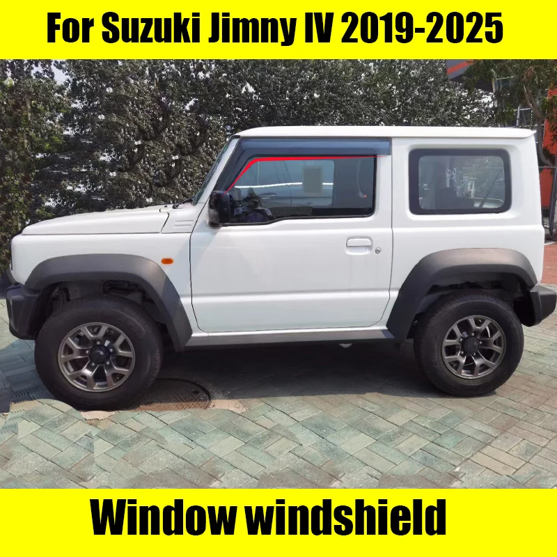 

For Suzuki Jimny IV 2019 2020 2021 2022 2023 2025 Car window weatherproof black warrior PC material exterior modification parts