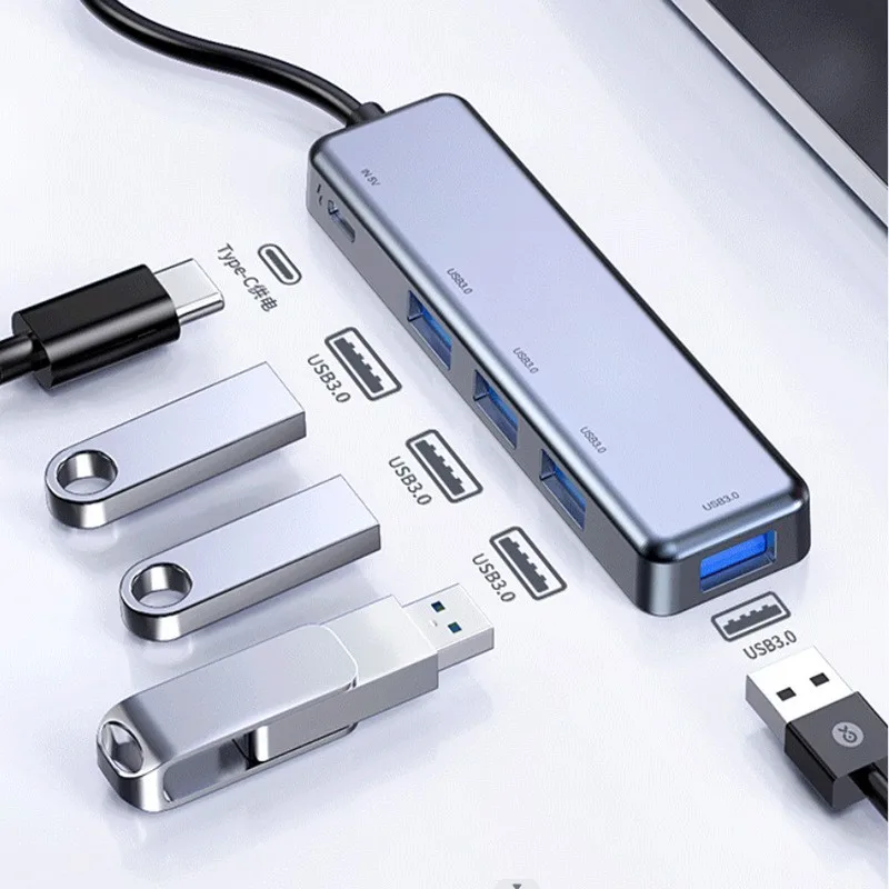 USB HUB Splitter 5-in-1 USB Hub 1-in-4 HUB 3.0 Laptop Brain