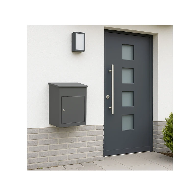 Wall Mounted Lockable inside Black Free Standing Mailbox USA Design Outdoor Parcel Delivery Box for Post Use