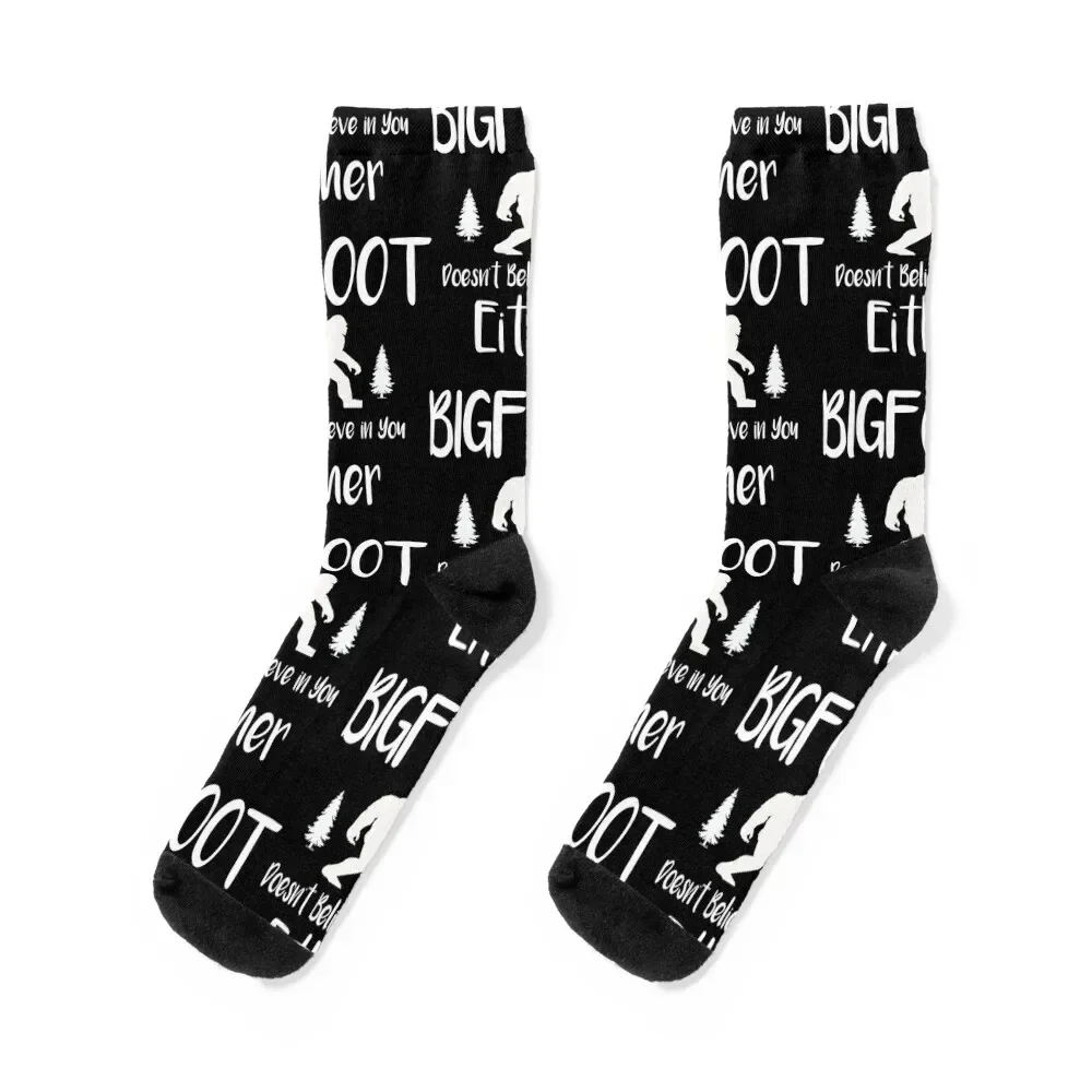 

Bigfoot Doesn’t Believe in You Either Funny Humor Men’s Adult Socks Antiskid soccer fashionable Women Socks Men's