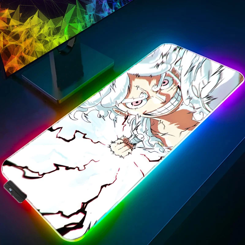 

RGB LED Mouse Pad Office Desk Mat Rubber Computer Game Mousepad Keyboard Pad PC Accessories One Piece Luffy Mouse Mat Tablet Pad