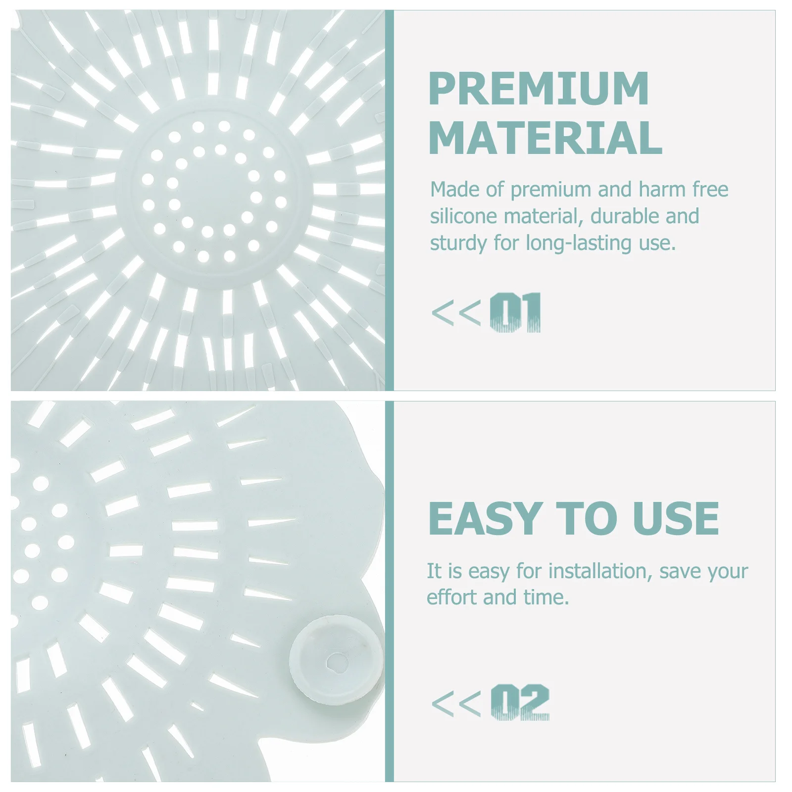 

5Pcs Drain Strainer Mesh Hair Catcher Bathtub Shower Sink Clog Preventer Sewer Protector Drain Hair Catcher Bathroom Supplies