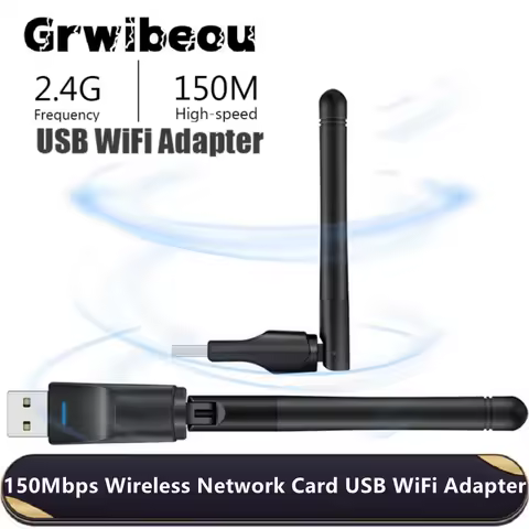 MT7601 Wireless Network Card 150Mbps Mini USB WiFi Adapter LAN Wi-Fi Receiver Dongle Antenna 802.11 b/g/n for PC Laptop Windows