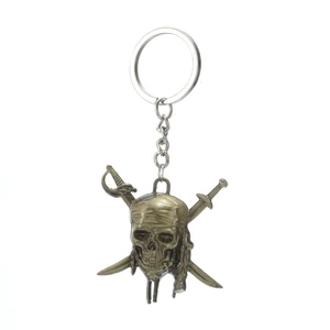 패션 빈티지 키 체인 매력 카리브해 키 체인의 해적 잭 스패로우의 두개골 펜던트 남성 여성 선물을위한 키 링 10 최고의 판매 해적 키 체인 -5