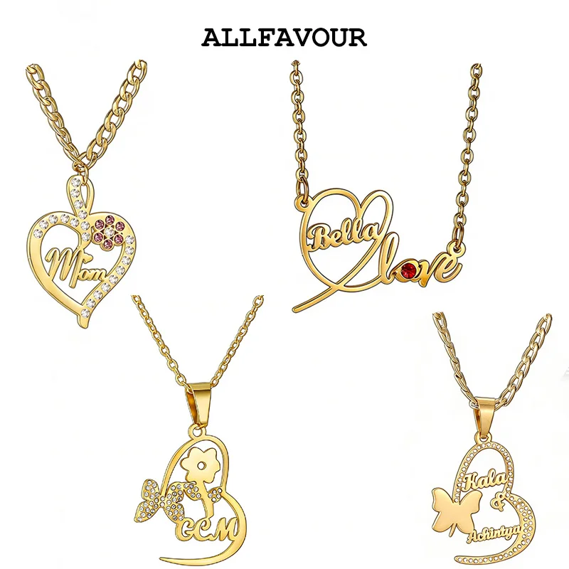 

Personalized Jewelry Making Custom Name Pendant Necklace For Women Zircon Stainless Steel Pendant Fine Birthday Gift Wholesale