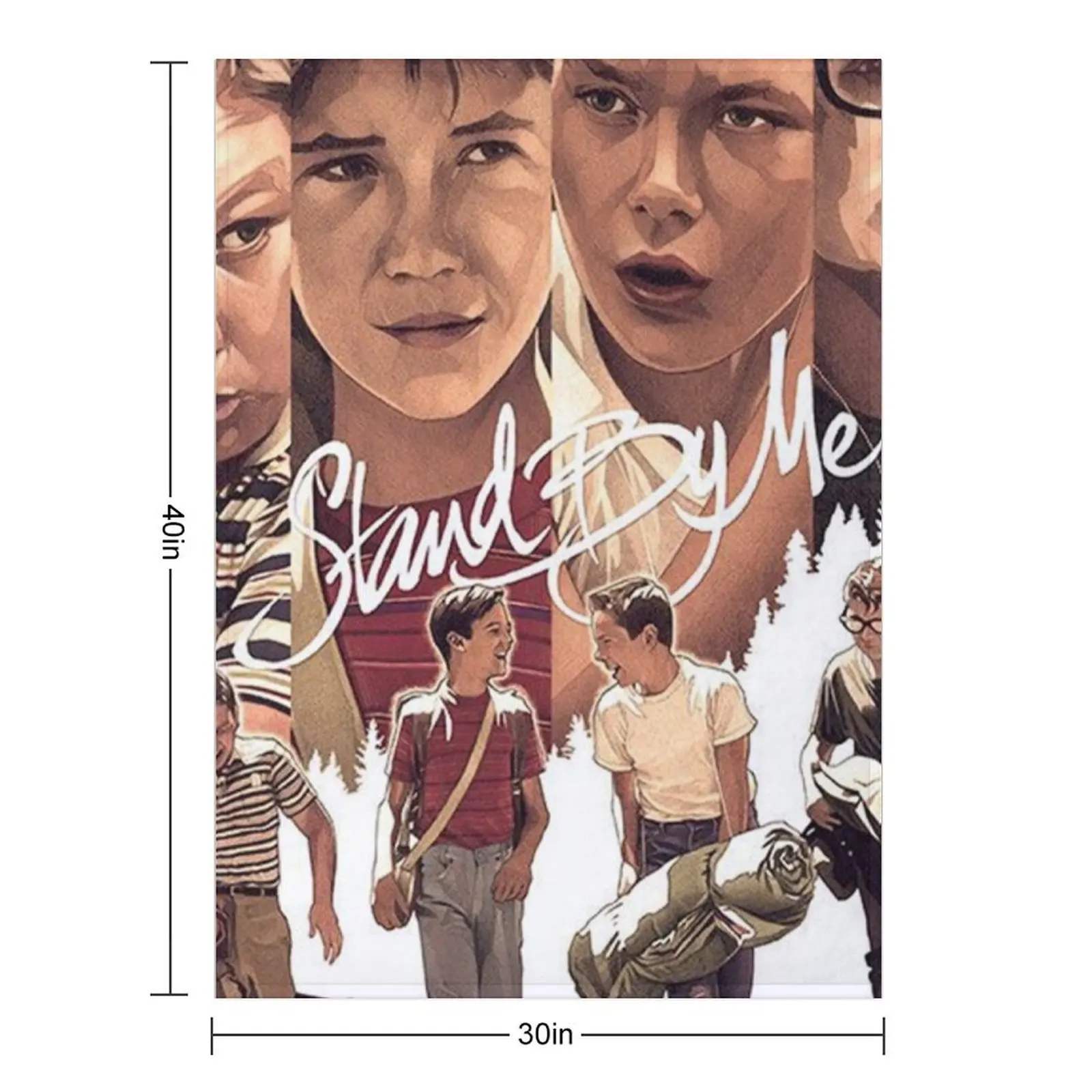 ملصق فيلم ستاند باي مي، بطانيات رمي للطفل، بطانيات متحركة كلاسيكية منقوشة ناعمة