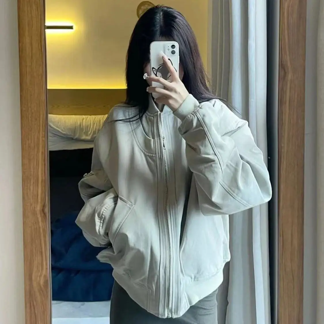 American thickened jacket for women in spring and autumn loose oversize suit niche casual outer wear baseball uniform ins trend