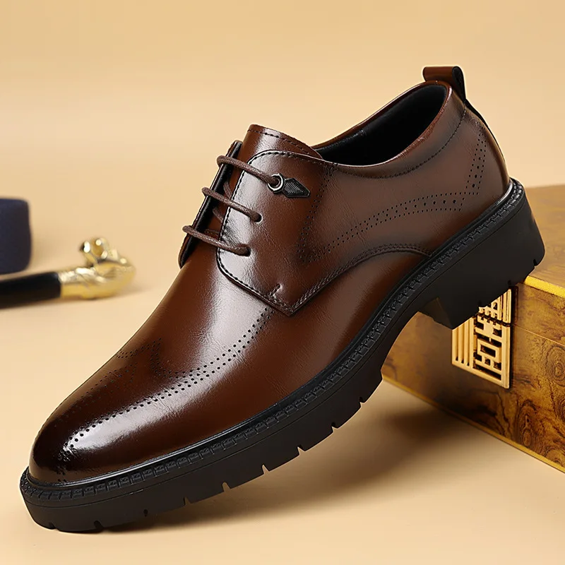 

New arrivals Business Casual Shoes for Men Spring Autumn New Designer Dress Shoes Male Fashion Groom's Wedding Shoe Man