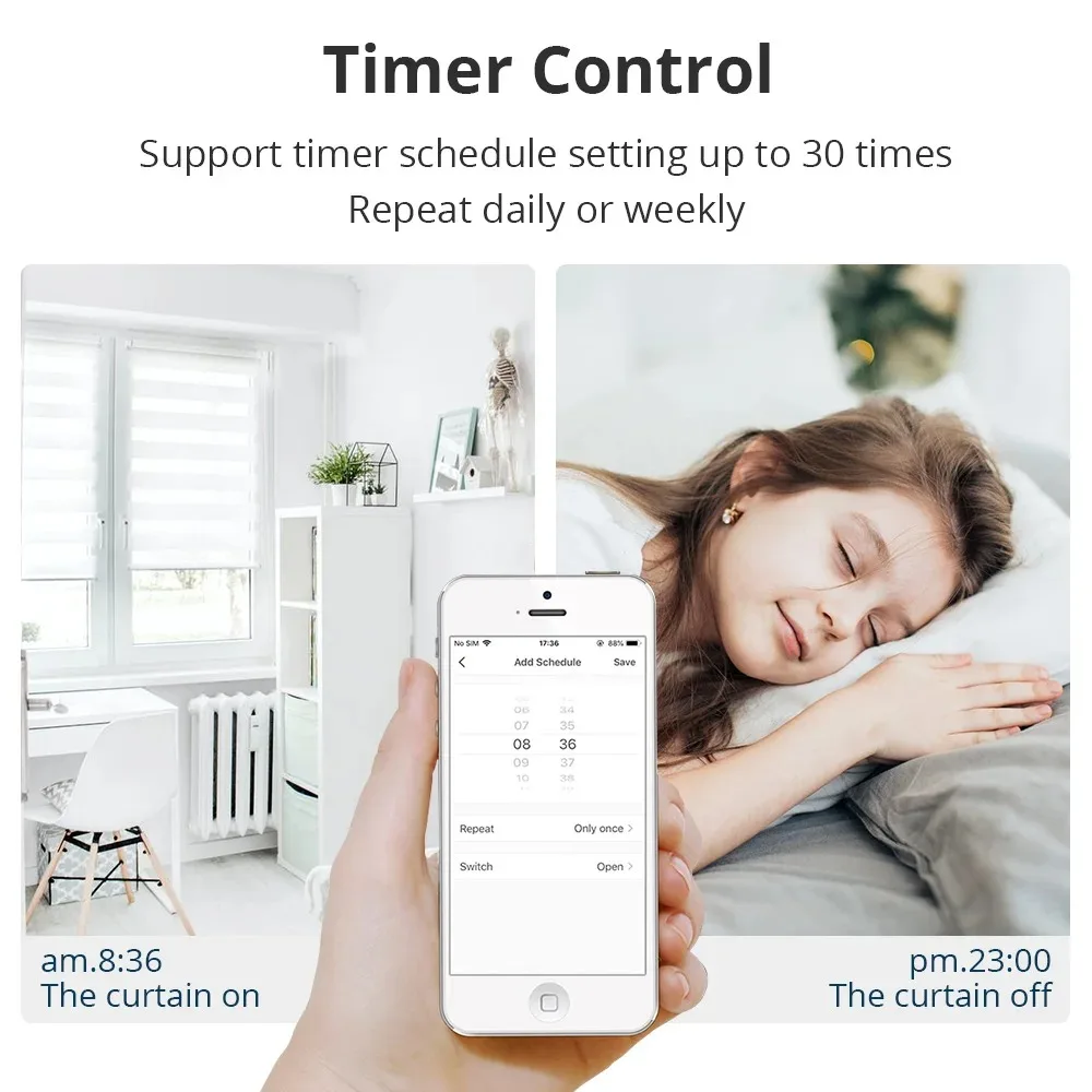 Zemismart Zigbee Tuya Smart Curtain Switch Neutral Required Smart Roller Shade Switch Timer Remote Control Alexa Google Home