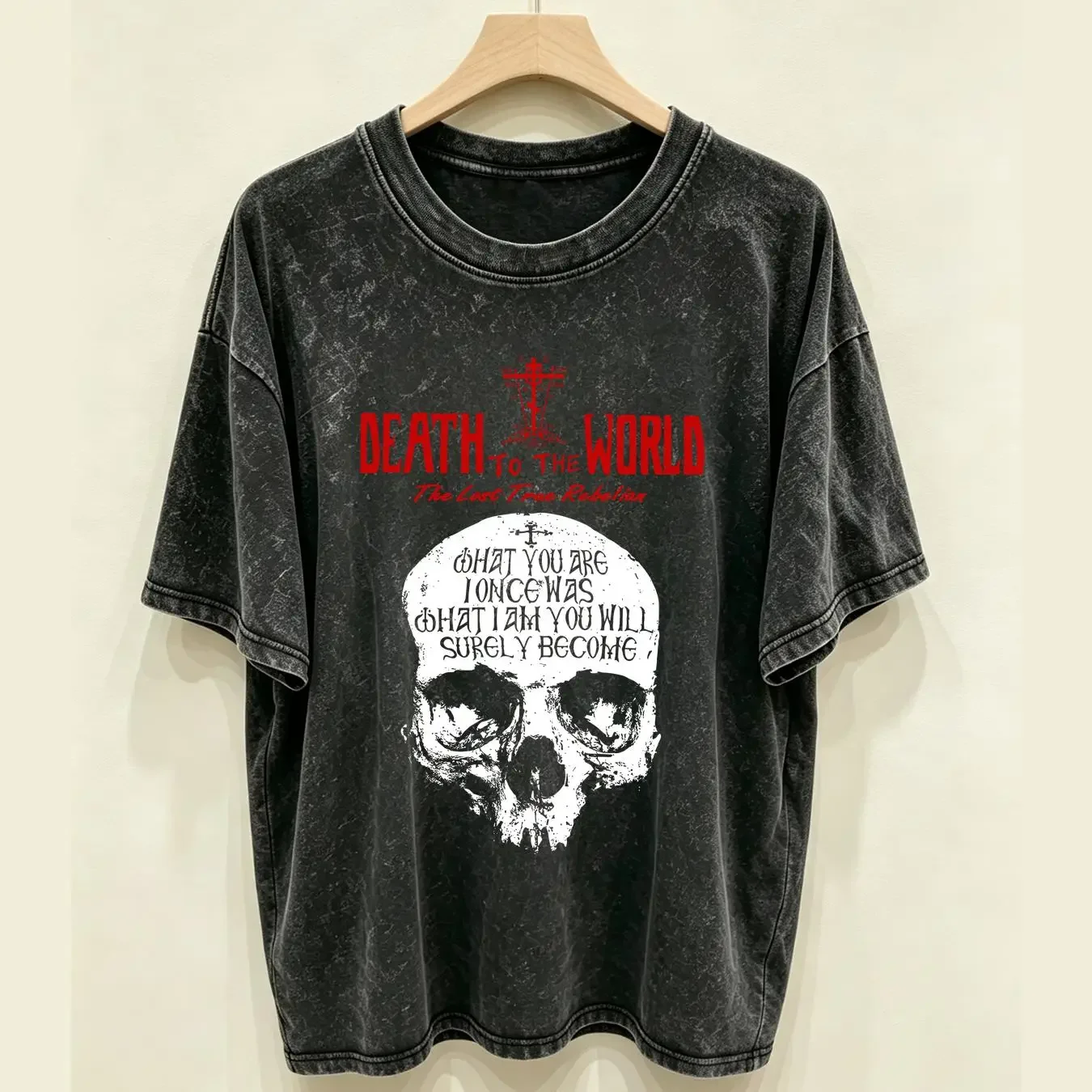 washed T Shirt Big Sale Russian Orthodox Saying Inscriptions Skull Size S 5XL long or short sleeves vintage Washed