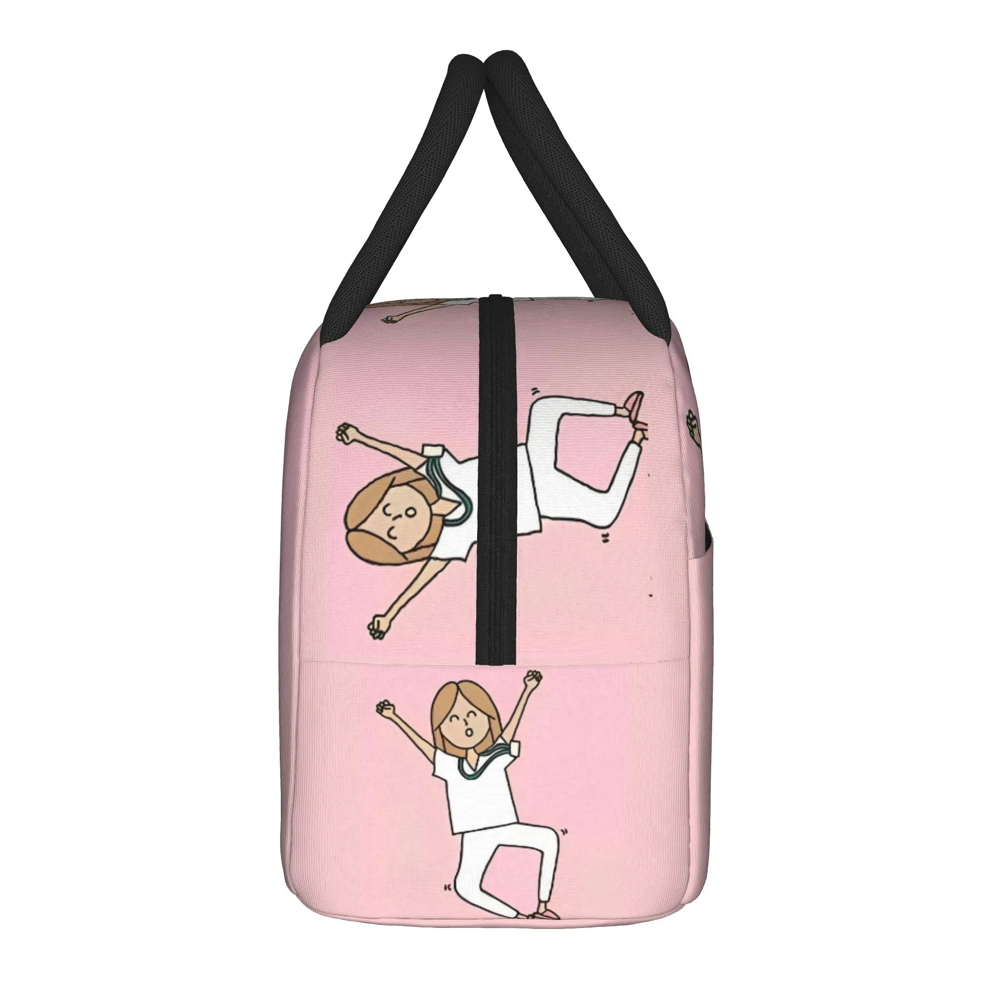 Happy Nurse Enfermera En Apuros Medical Lunch Bag Lunch Box Child Picnic Print Cooler Bag Vintage Oxford Thermal Lunch Bags
