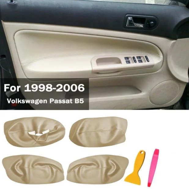 Microfiber Door Panel Armrest Leather Protective Cover For Volkswagen Passat B5 car accessories interior with Mount Fittings